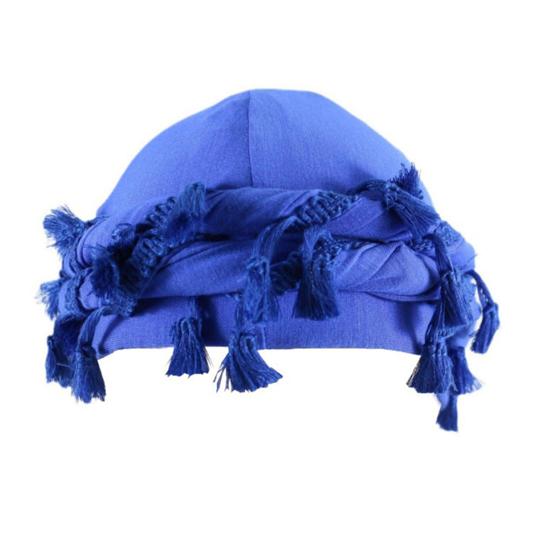 Men's Satin Lined Sleeve Tassel Special Twist Tail Hat