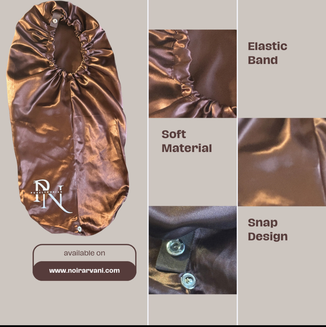 Noir Arvani Satin Bonnets
