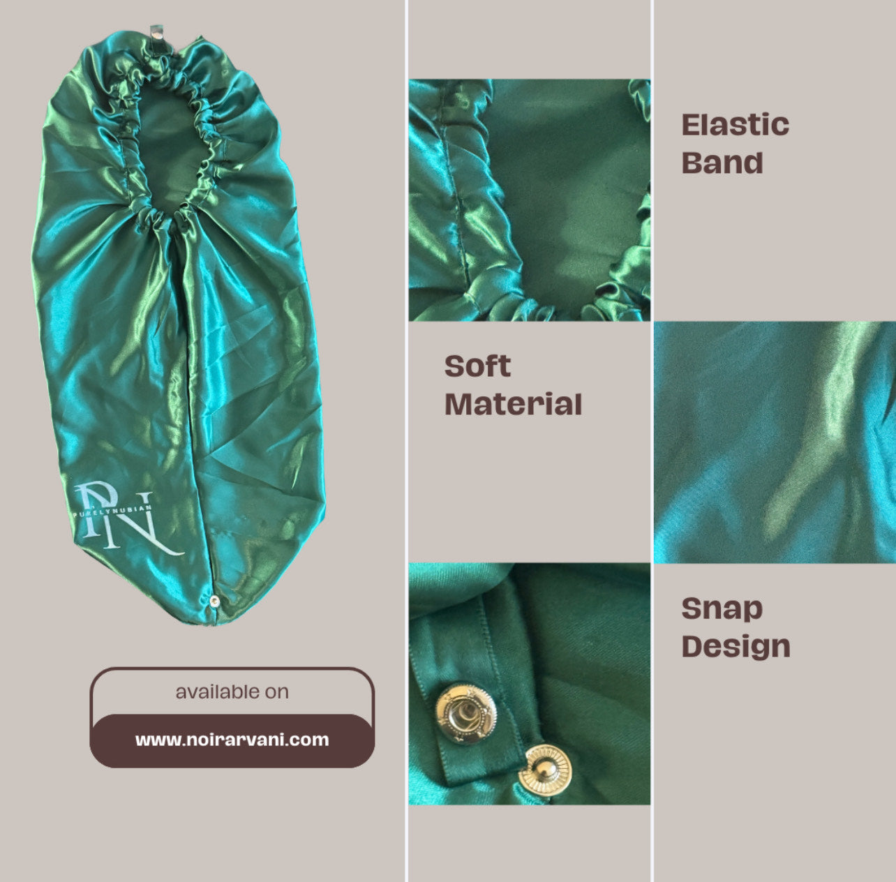 Noir Arvani Satin Bonnets