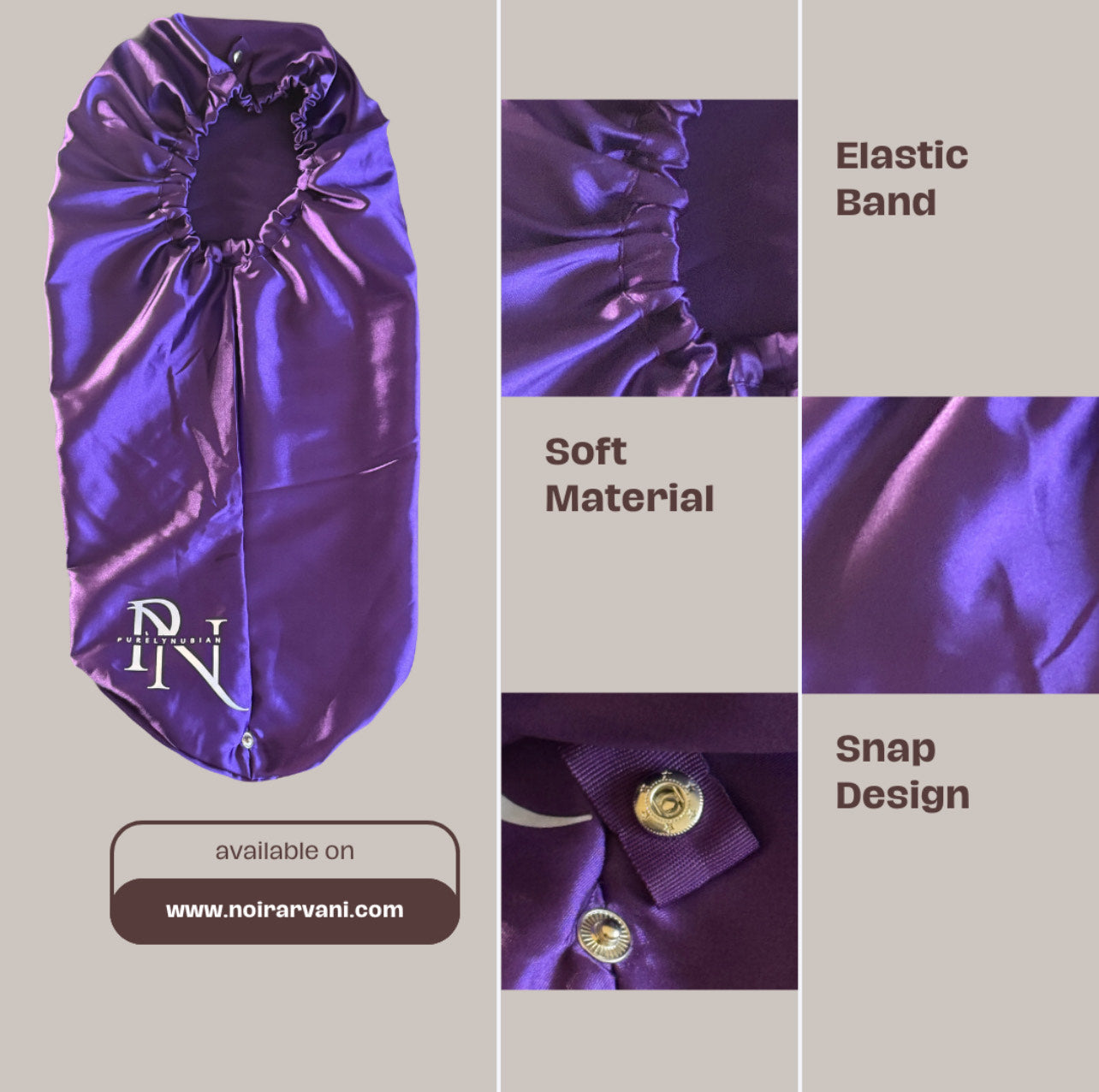 Noir Arvani Satin Bonnets