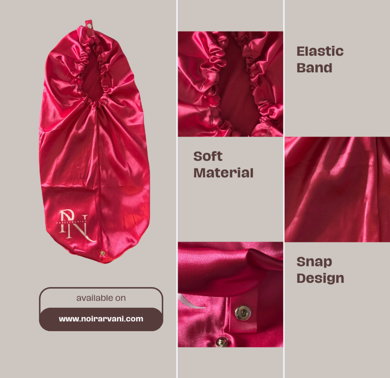 Noir Arvani Satin Bonnets