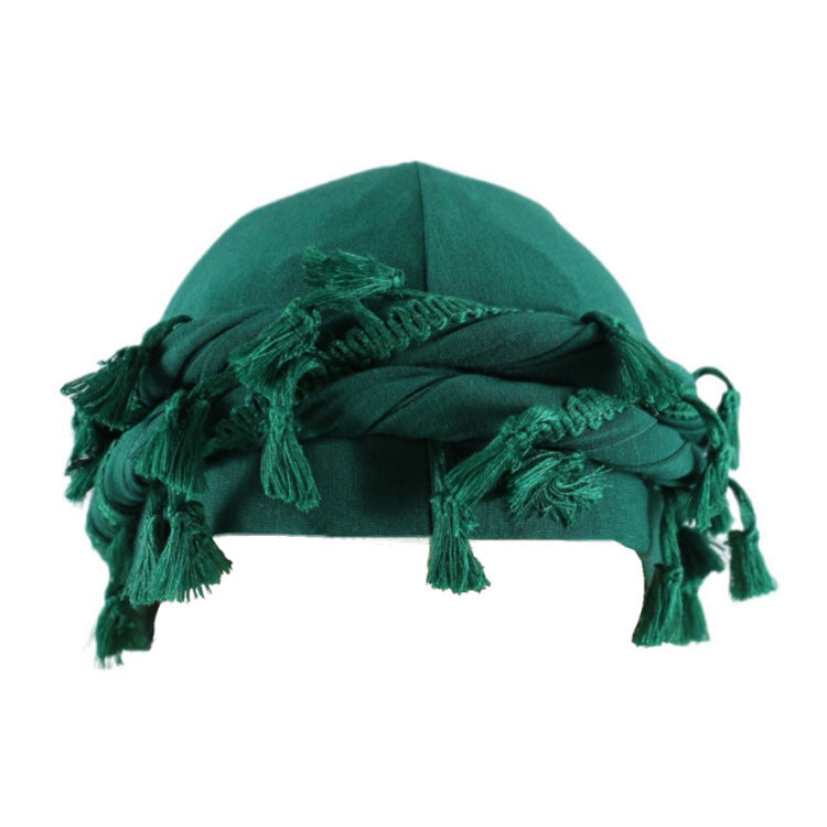 Men's Satin Lined Sleeve Tassel Special Twist Tail Hat