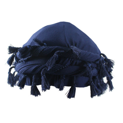 Men's Satin Lined Sleeve Tassel Special Twist Tail Hat