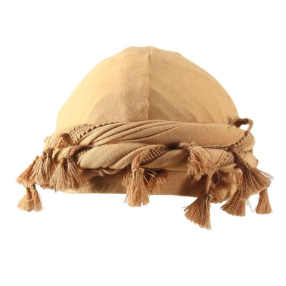 Men's Satin Lined Sleeve Tassel Special Twist Tail Hat