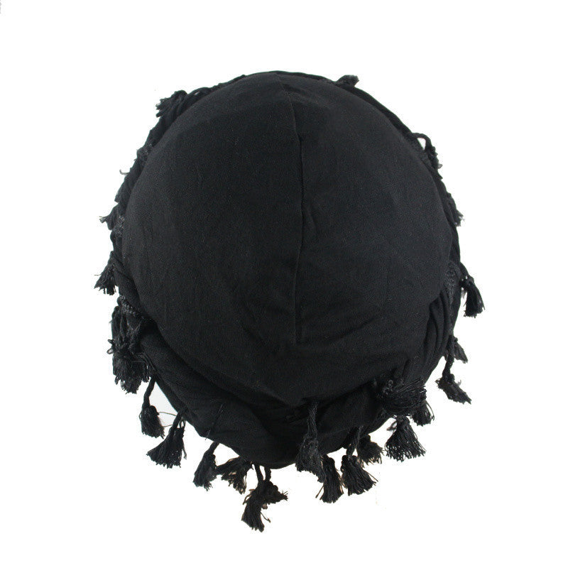 Men's Satin Lined Sleeve Tassel Special Twist Tail Hat