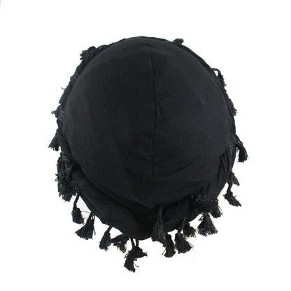 Men's Satin Lined Sleeve Tassel Special Twist Tail Hat
