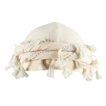 Men's Satin Lined Sleeve Tassel Special Twist Tail Hat