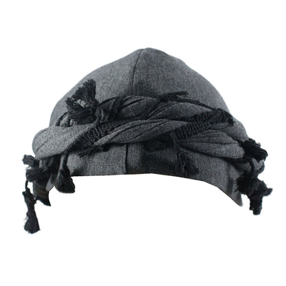 Men's Satin Lined Sleeve Tassel Special Twist Tail Hat